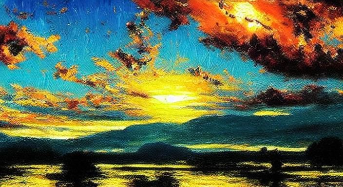 Landscape Oil Painting Under Buttermilk Sky