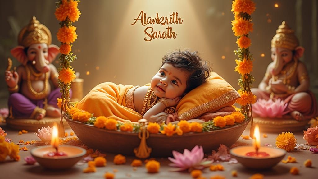 Baby Naming Ceremony with Hindu Deities: Raja Ravi Varma Sty...