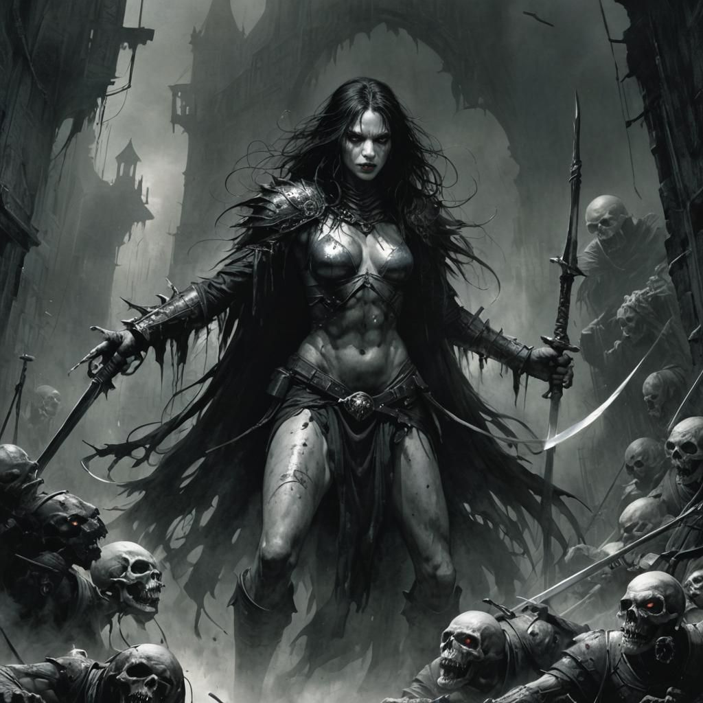 Grimdark Fantasy Art in Gothic Style