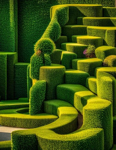 Horticulture Sculpture: Surreal Retro Geometric Garden