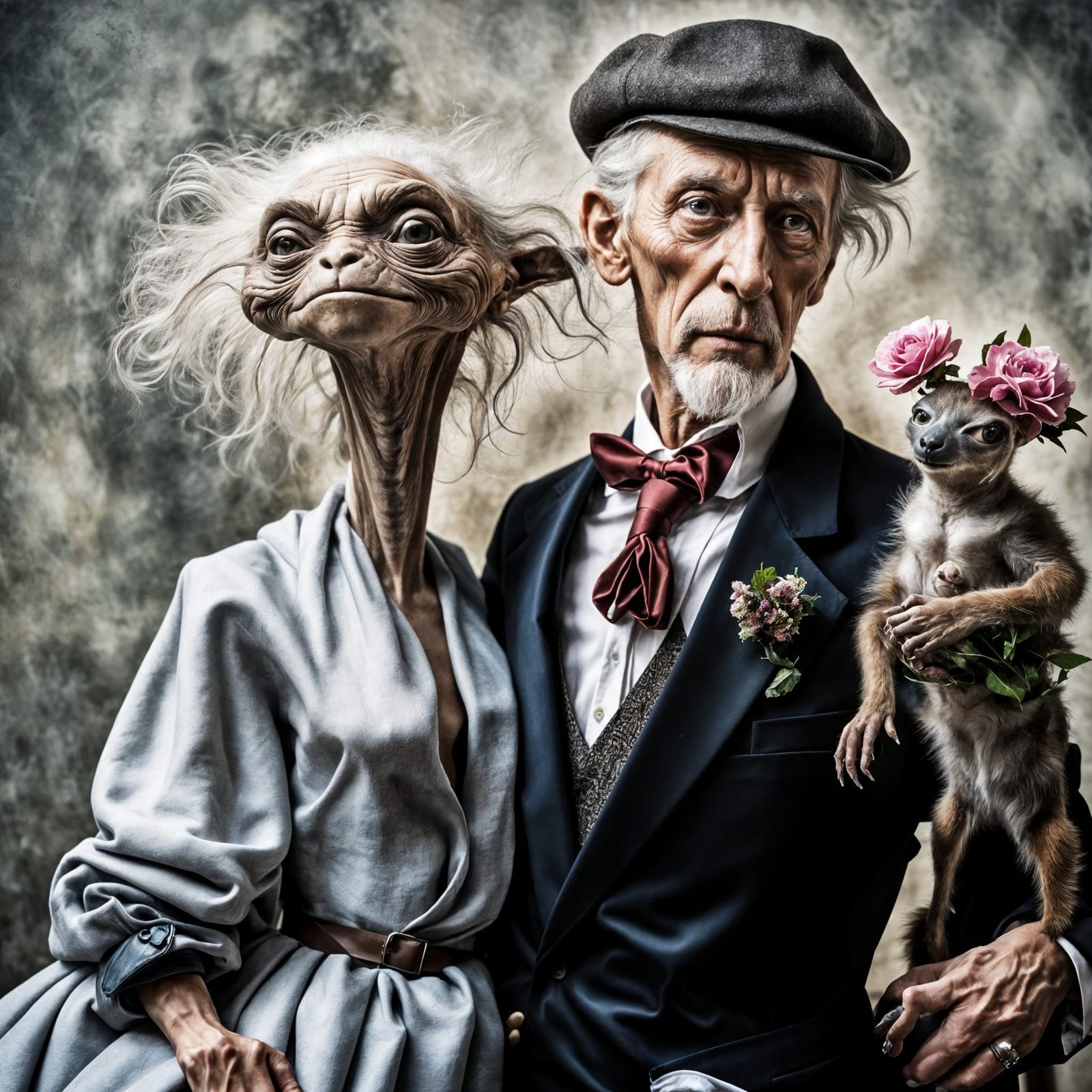 Elegant Aliens Celebrate in Gritty Restaurant