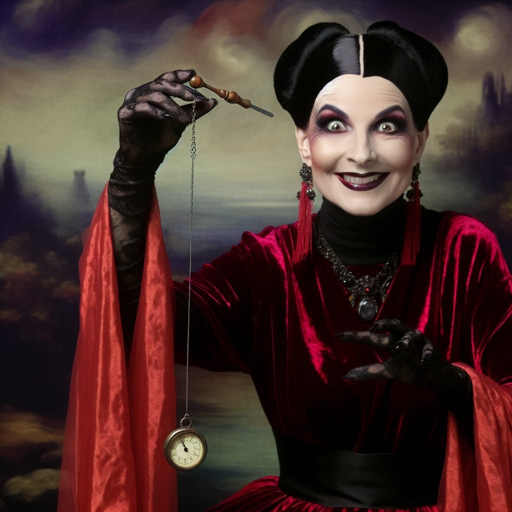 Hypnotist in Crimson Gown, Romantic Era Painting