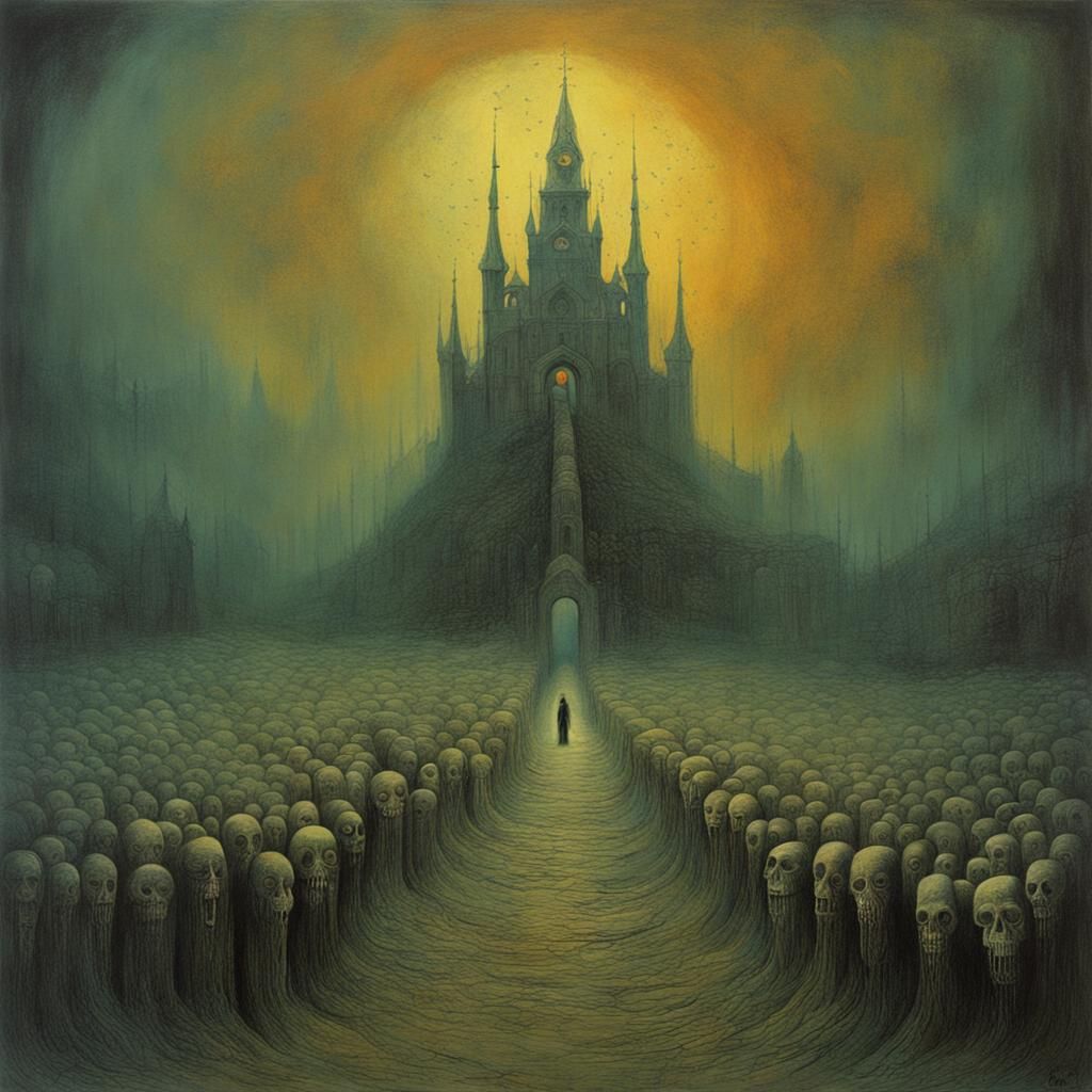 Nightmarish Dream in Dark Surrealist Style