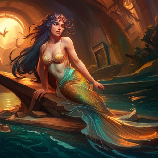 Mermaid's Siren Song: Hyperdetailed Concept Art