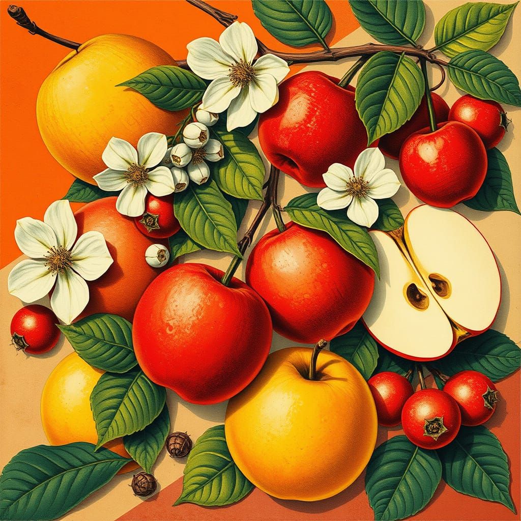 Vibrant Autumn Collage Inspired by Vintage Science and Pop A...