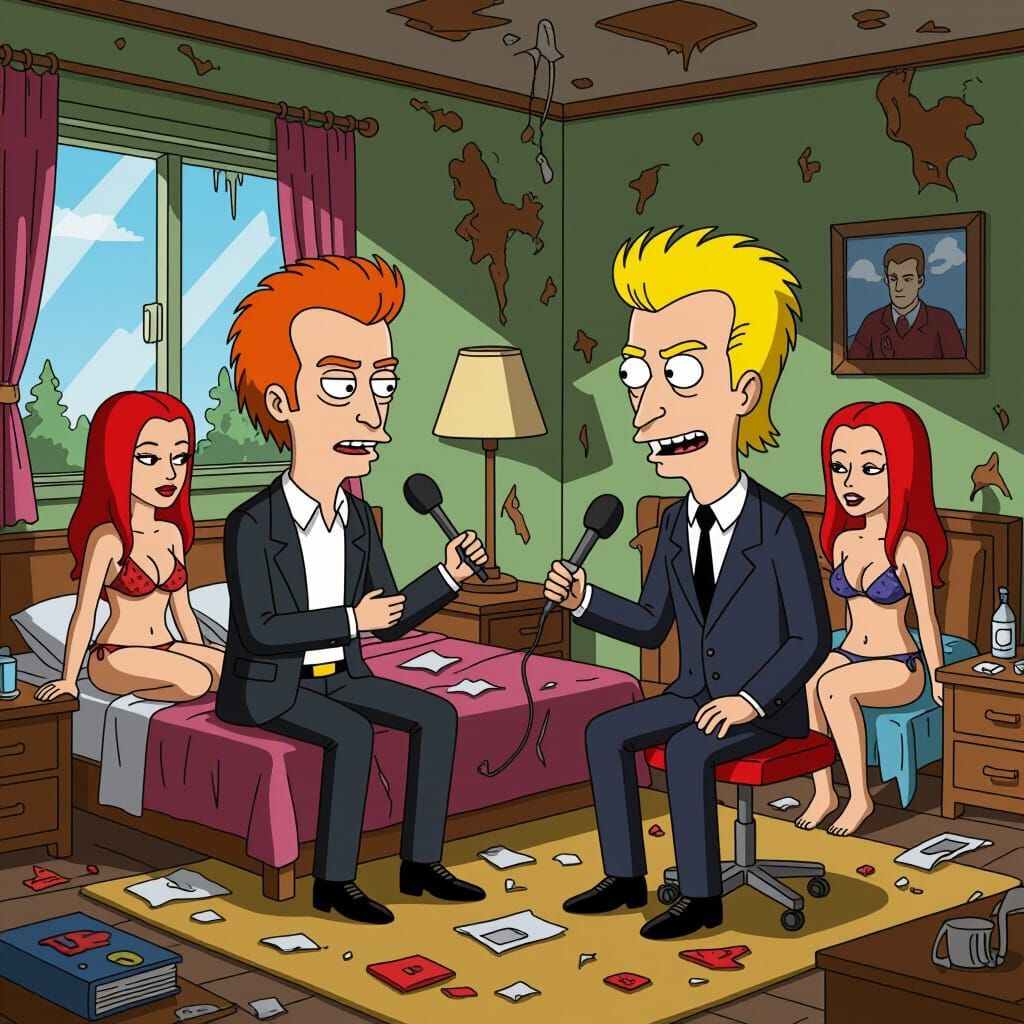 Beavis Interviews Butthead with Concubines