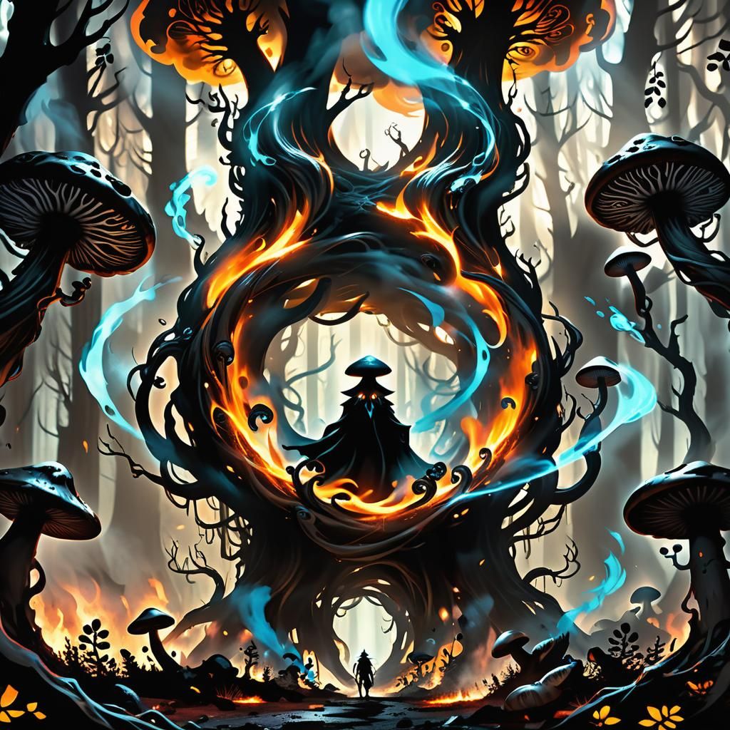 Mysterious Creature Emerges in Dark Fantasy Forest