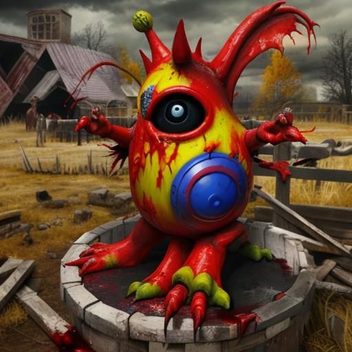 Blood Creature in Dark Sinister Fantasy