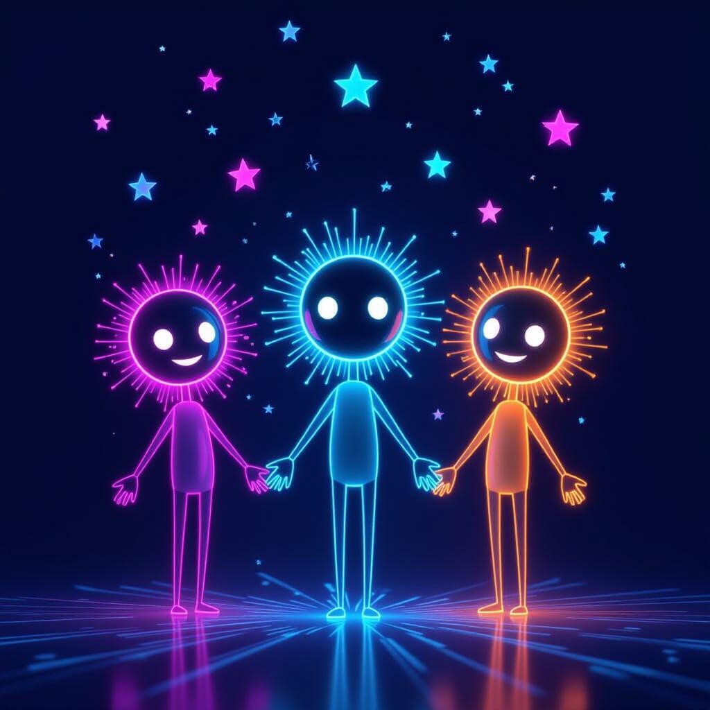 Surreal Stickmen in Cyberpunk Roman Victorian World