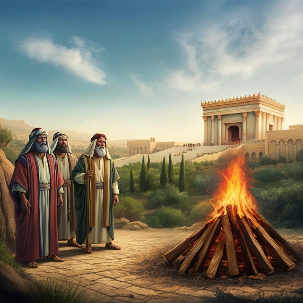 Ancient Temple Scene in Realistic Style