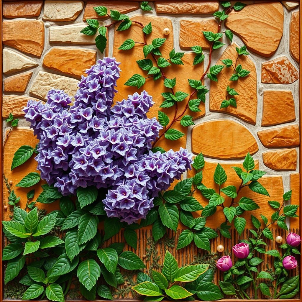 Lilac Bloom in Bas-Relief Glory