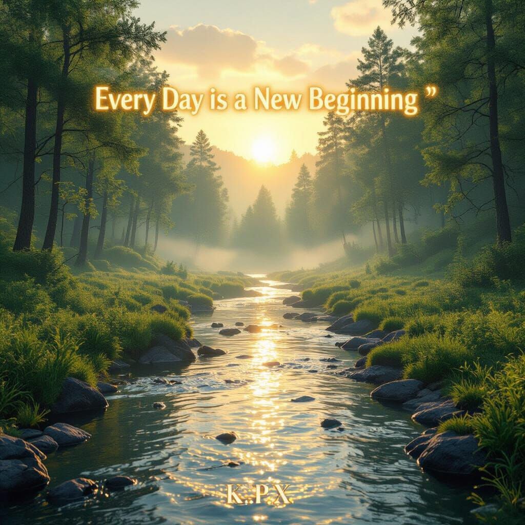 Dreamy Forest Sunrise with Golden Glow