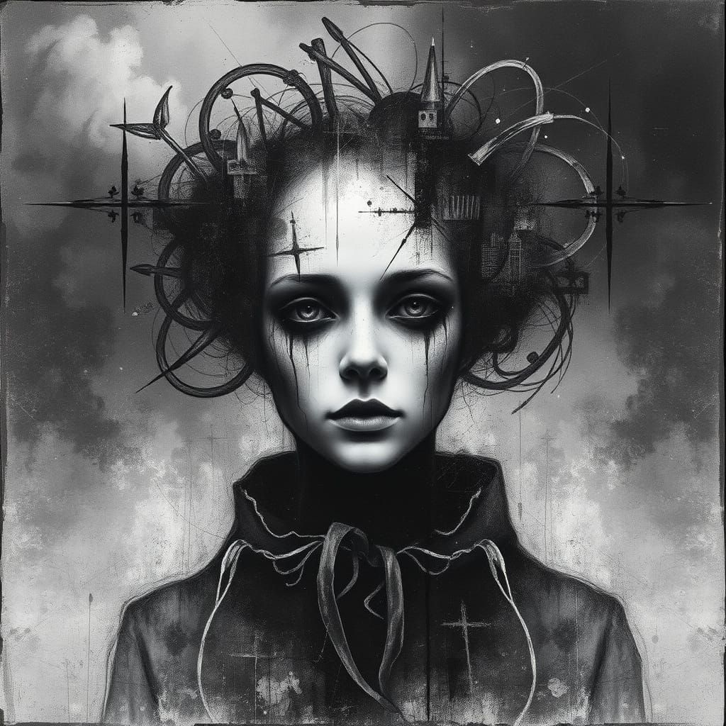 Mystical Metaphysical Portrait in Steampunk Style