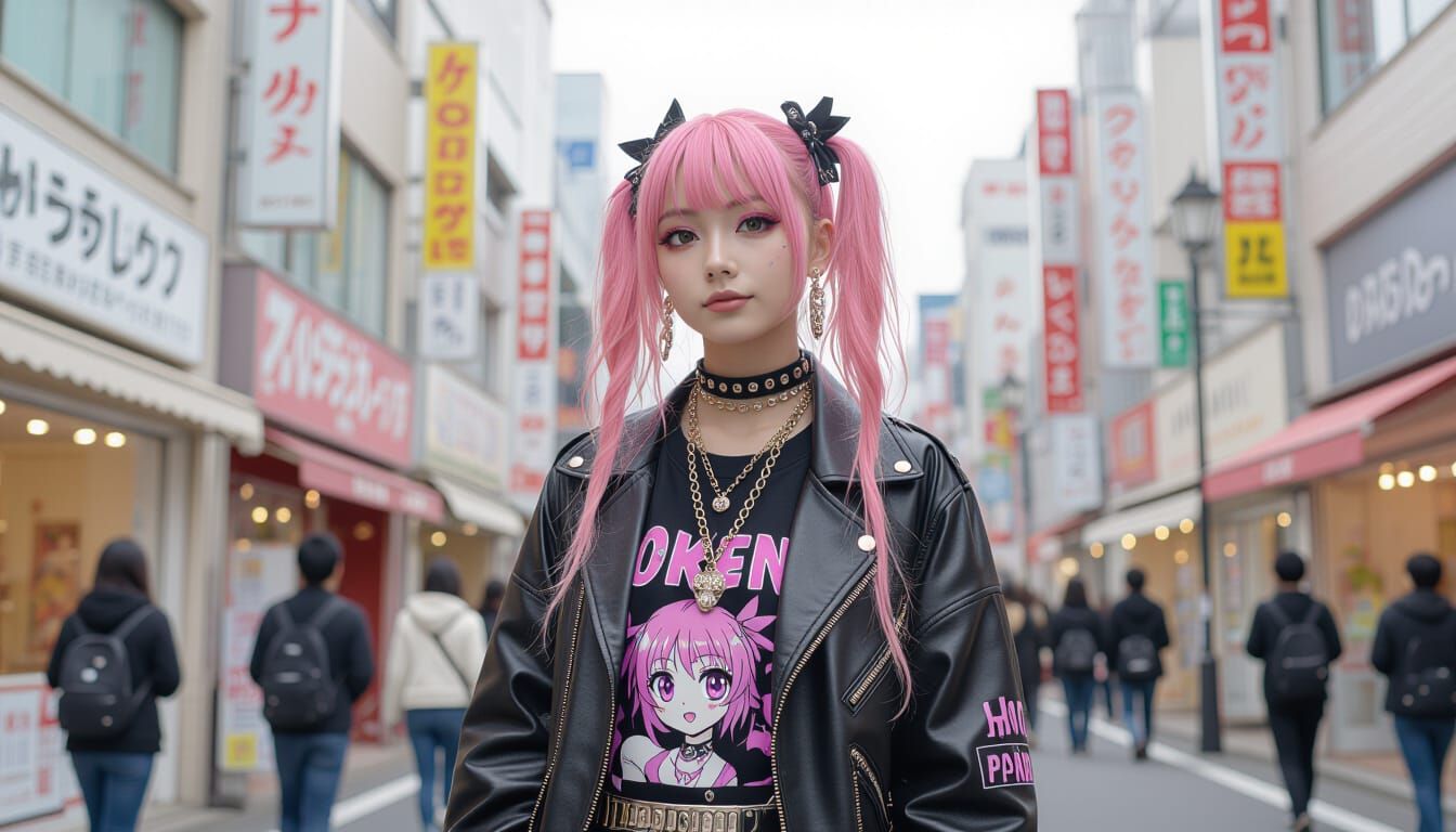 Punk Gyaru Girl in Okinawa, Shibuya and Harajuku Style