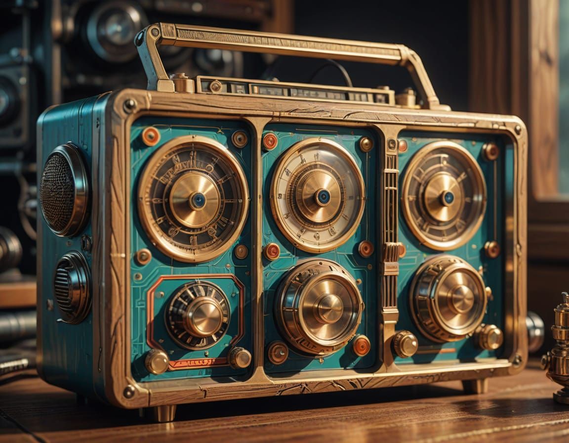 Vibrant Retro Futurism Masterpiece