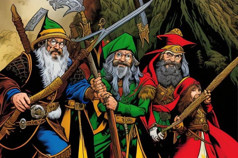 Fantasy Adventurers in Underground Comix Art Style