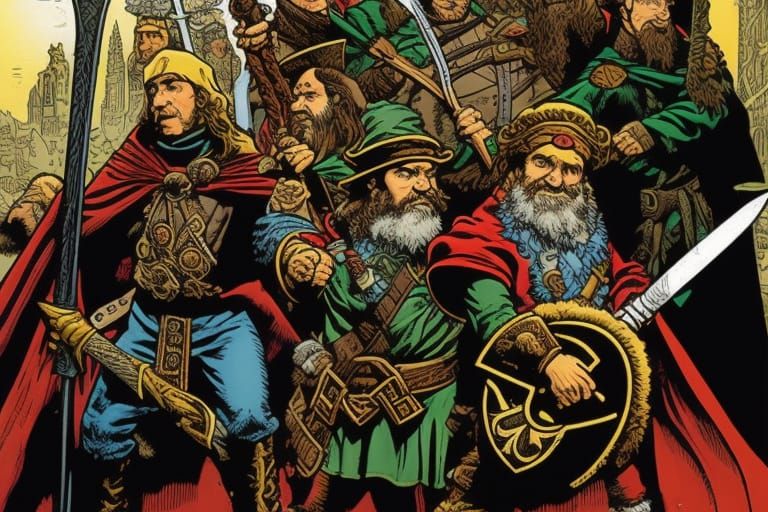 Fantasy Characters in Underground Comic Art Style