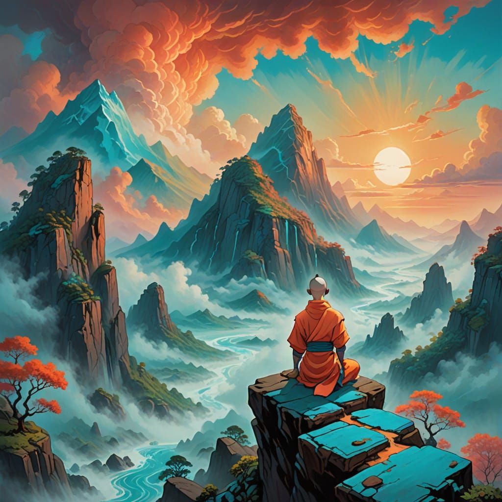 Avatar Aang in Harmonious Balance