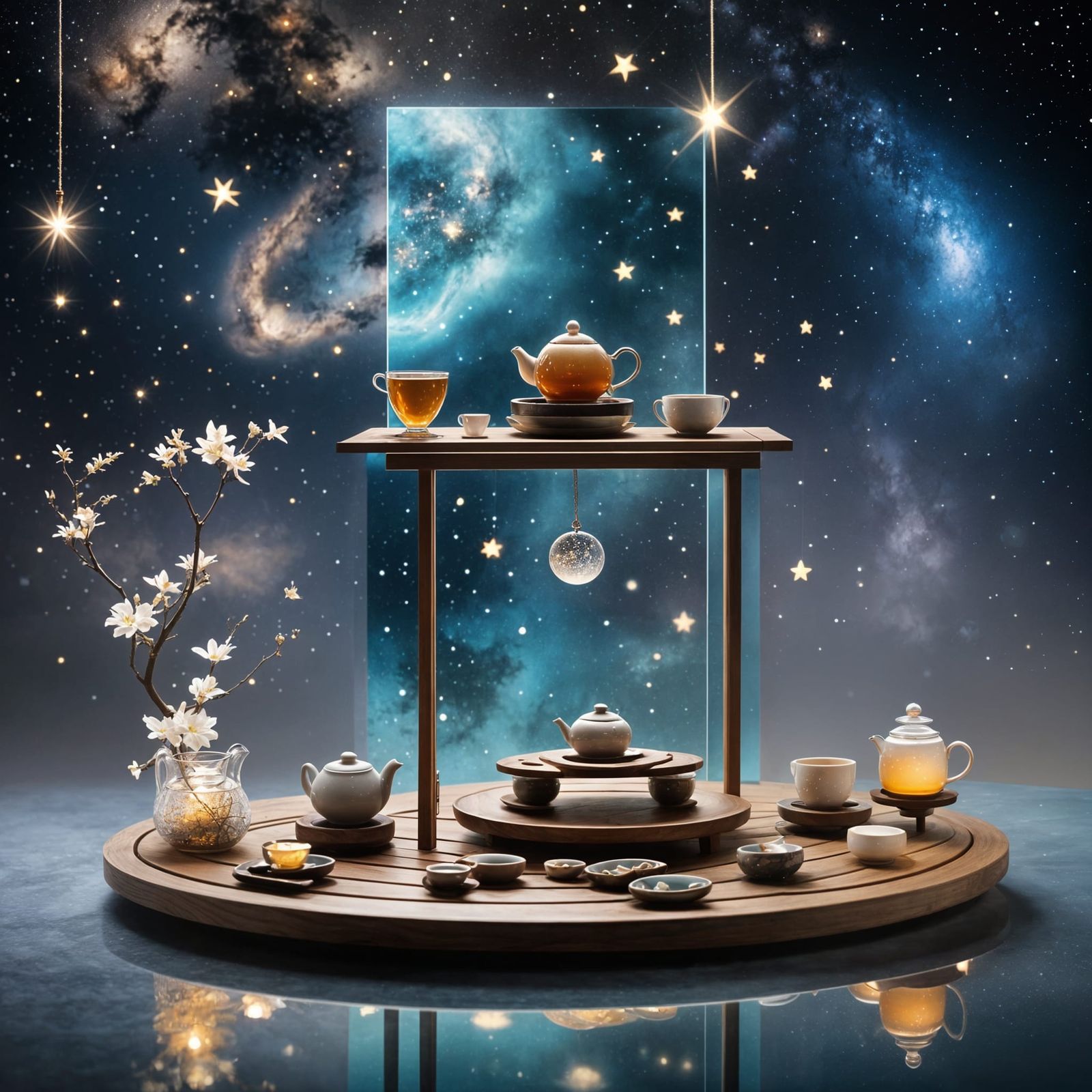 Celestial Tea Ceremony on Floating Platform