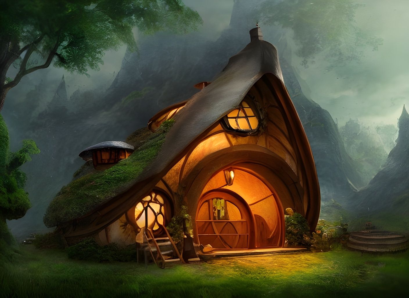 Steampunk Hobbit House: Inverted Pyramid Design