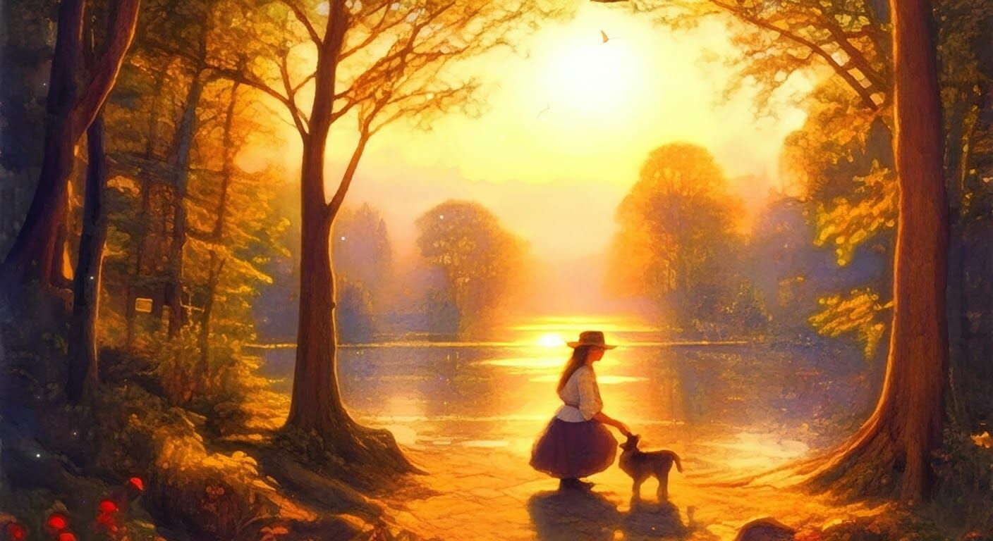 Ethereal Watercolour During Golden Hour in Hyperdetailed Fan...