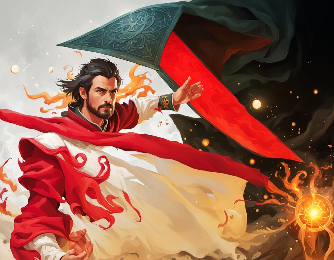 Mage Casting Spell with Visible Magic