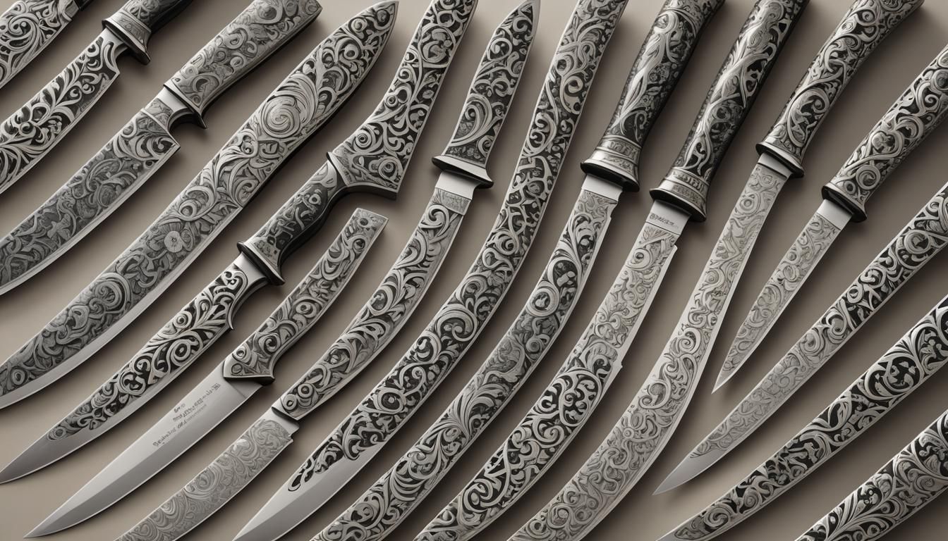 Engraved Knives Arranged in a Circle
