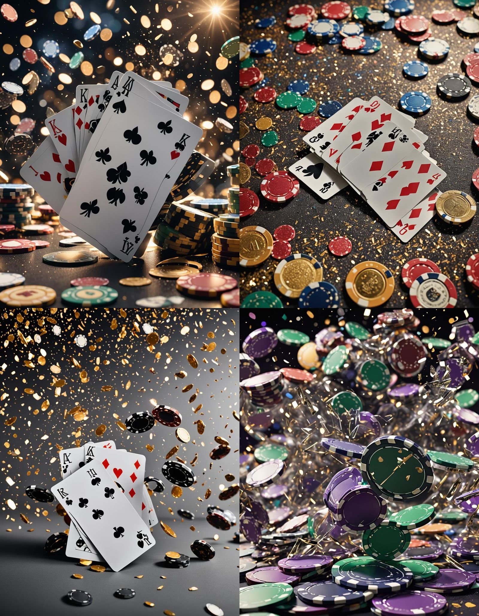 Texas Hold'em: Cards Fly on Glittering Poker Table