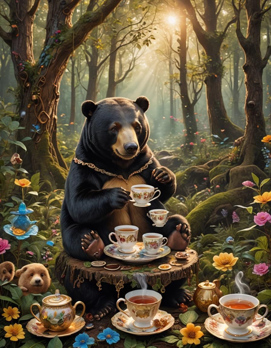 Whimsical Woodland Tea Party with Bears