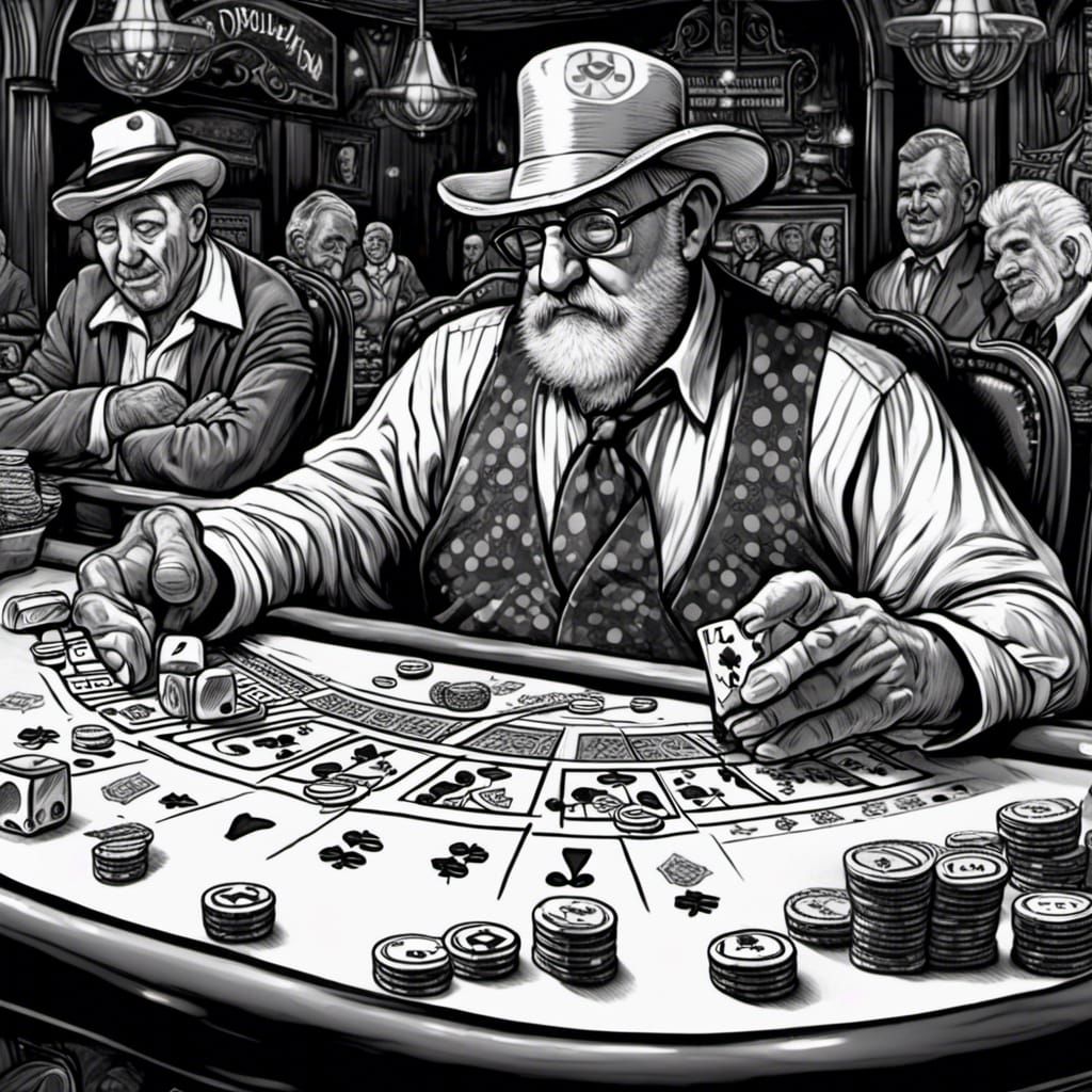 Monochrome Gambling Collage with Poker and Roulette