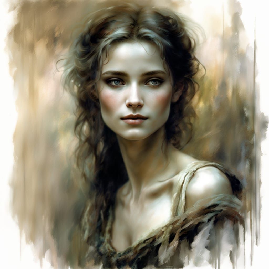 Ethereal Love Portrait in Impressionist Style