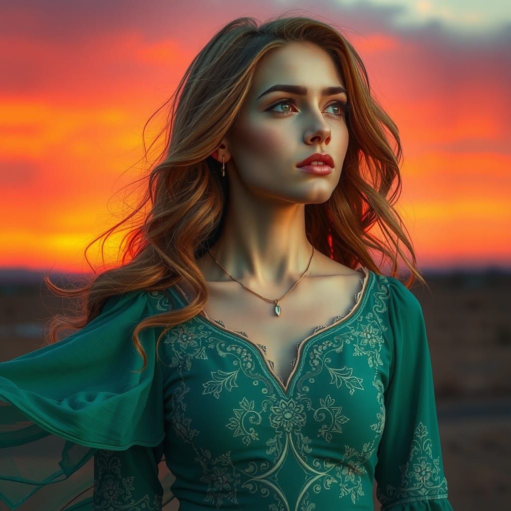 Woman in a Digital Artistic Style