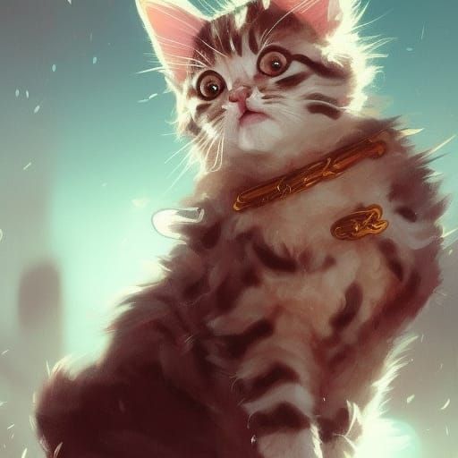 Hooded Kitten Concept Art in Hyperdetailed Style