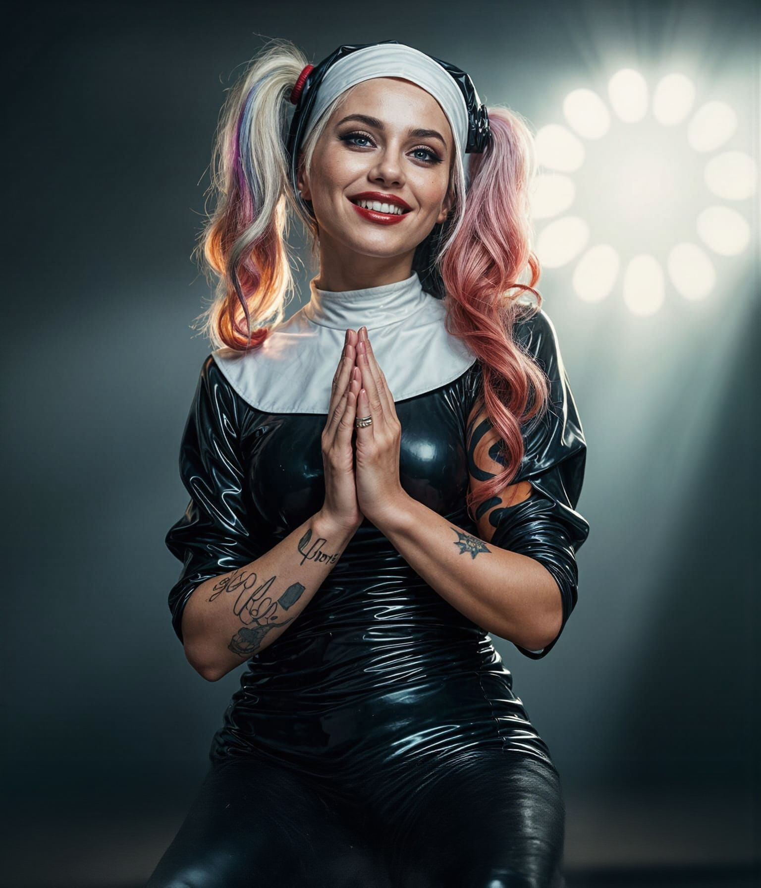 Harley Quinn as a Nun in Latex
