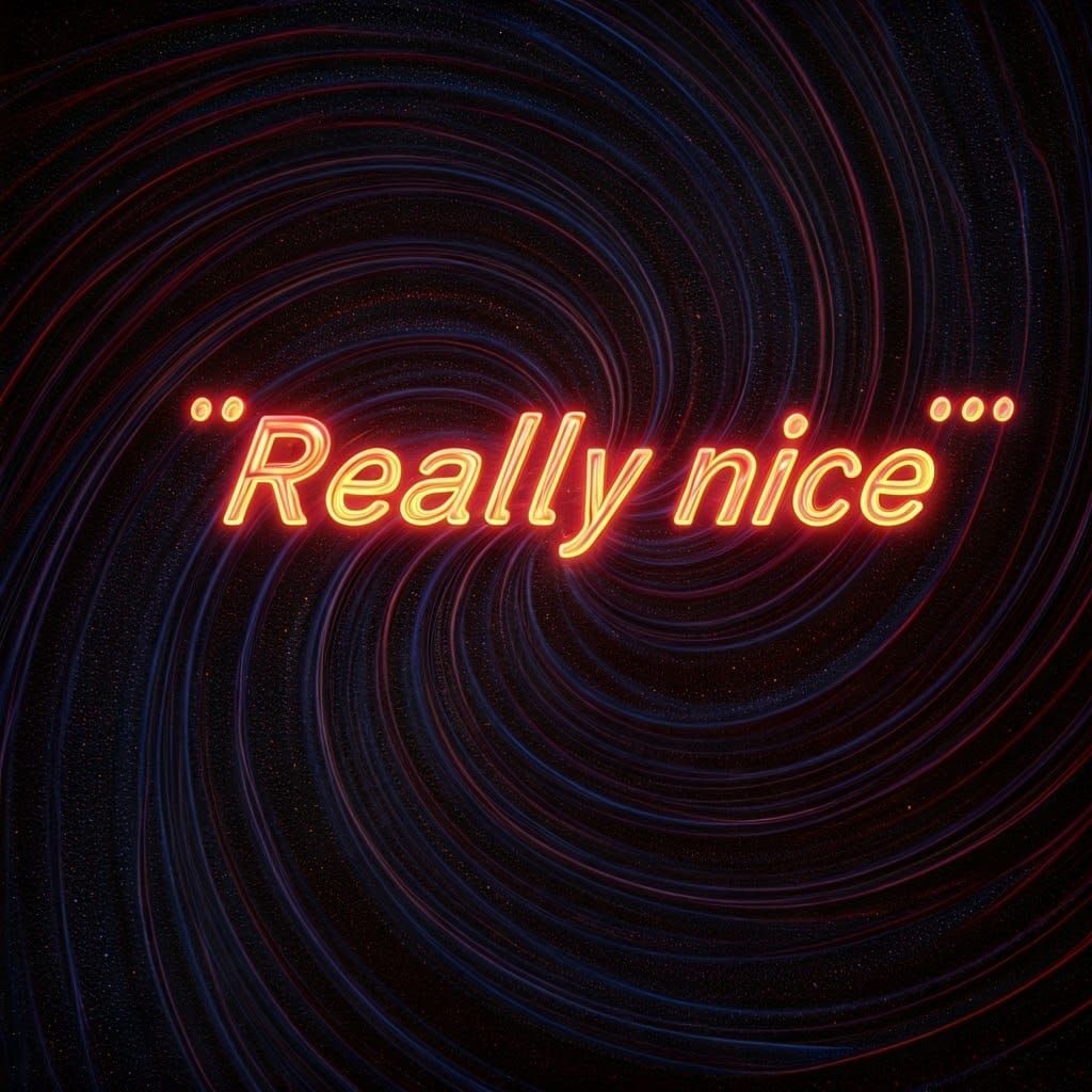 Neon Metallic Text on Glittering Dark Background