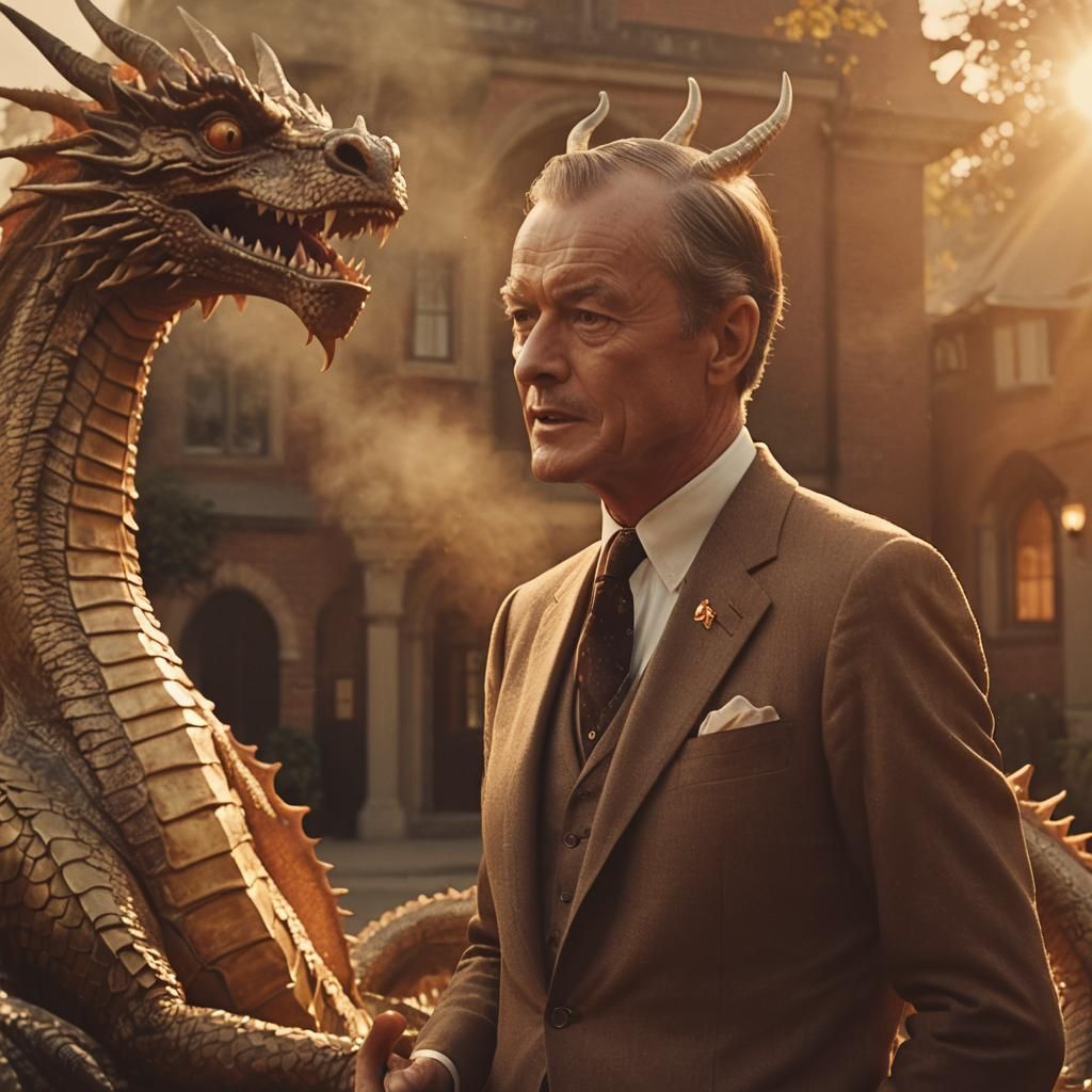 Dragon Debut: A 1960s TV Dream in Art Deco Style