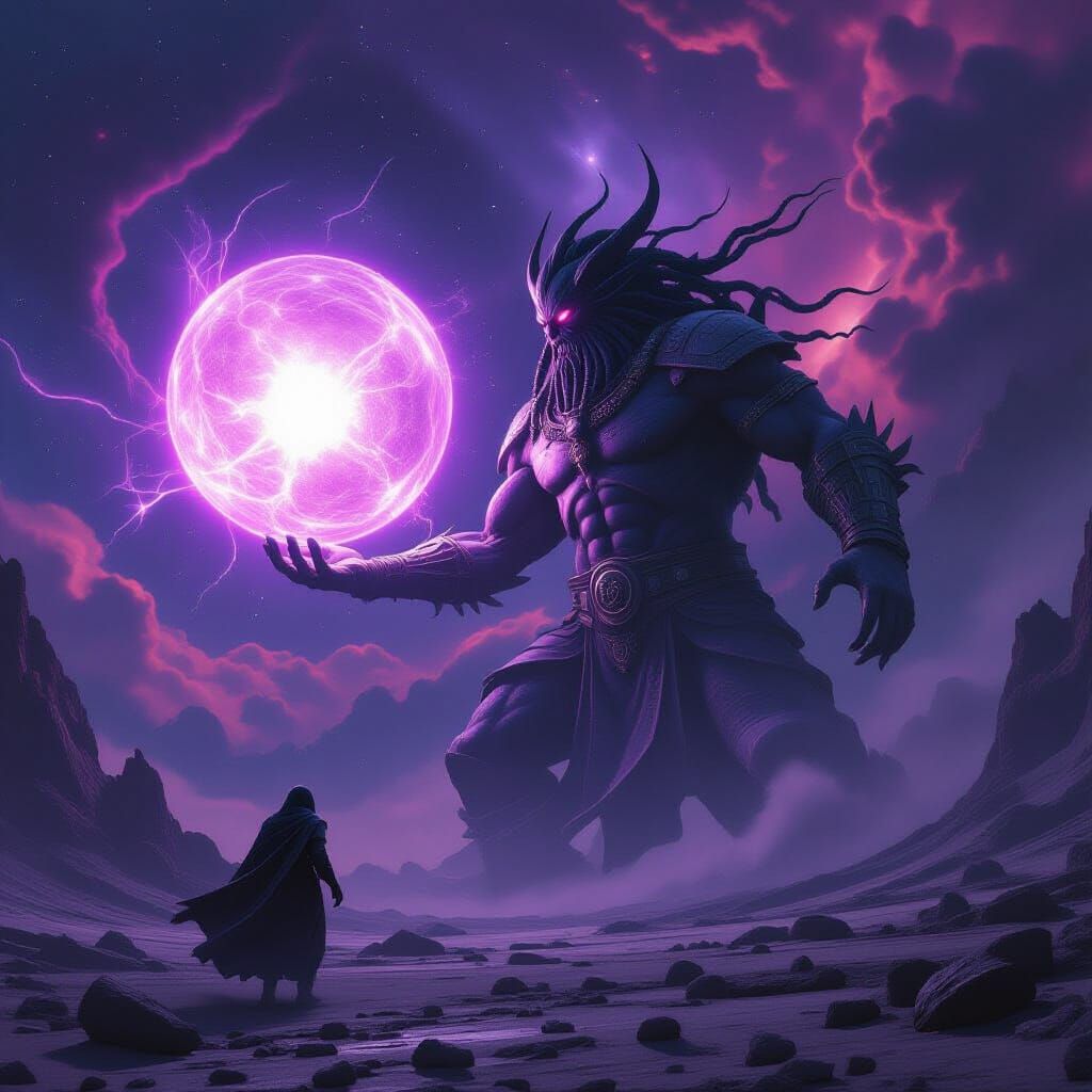 Ancient Deity Hurls Cosmic Energy on Alien World