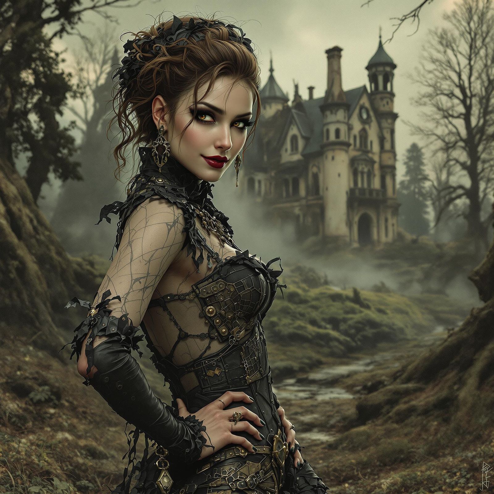 Gothic Woman in Post-Apocalyptic Europe