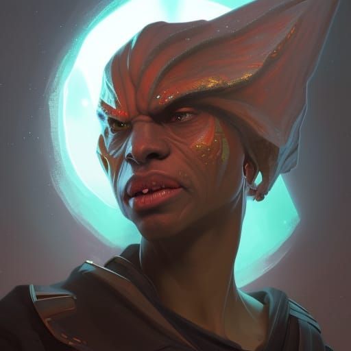 Detailed Orc Portrait in Art Nouveau Style