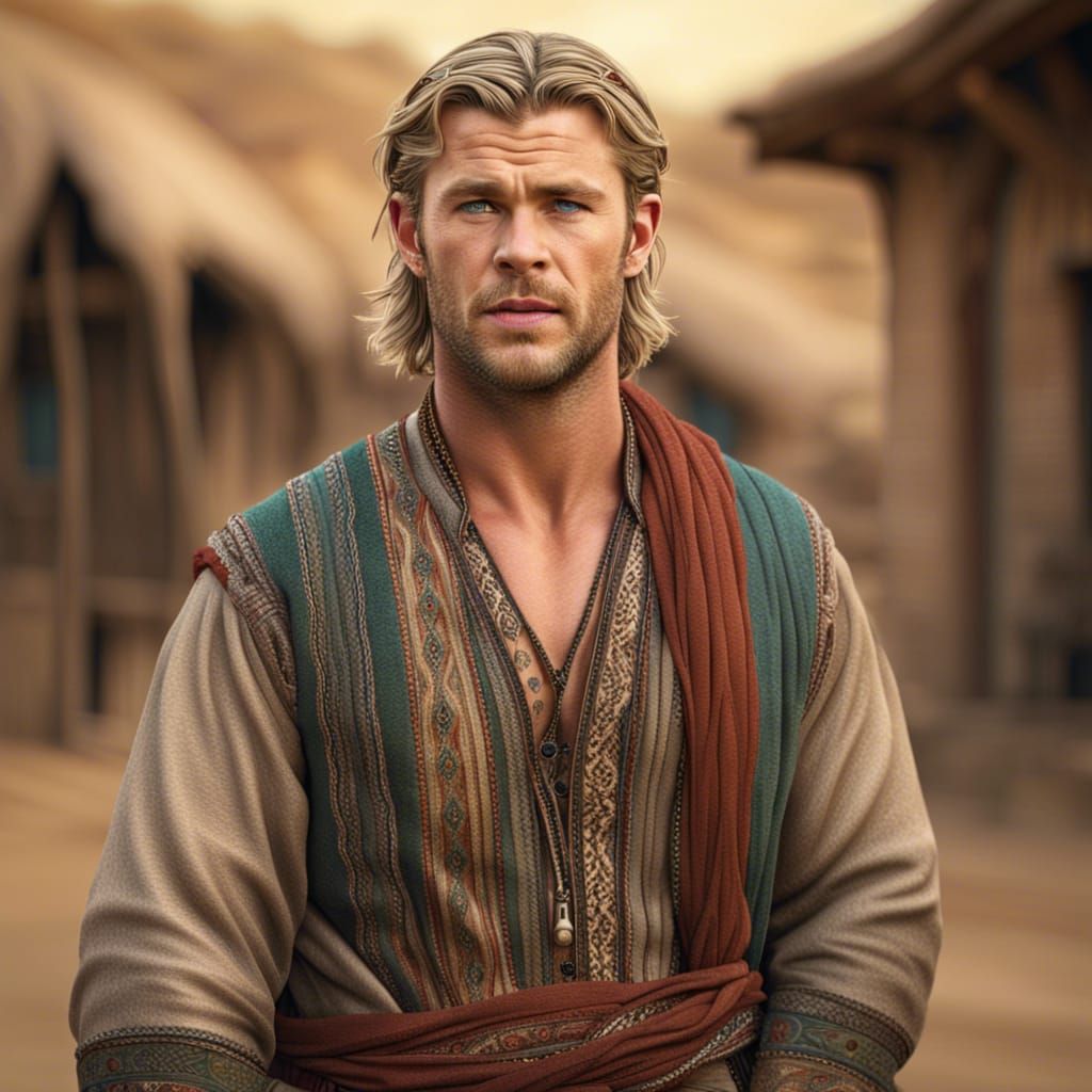 Chris Hemsworth in Pashtun dress