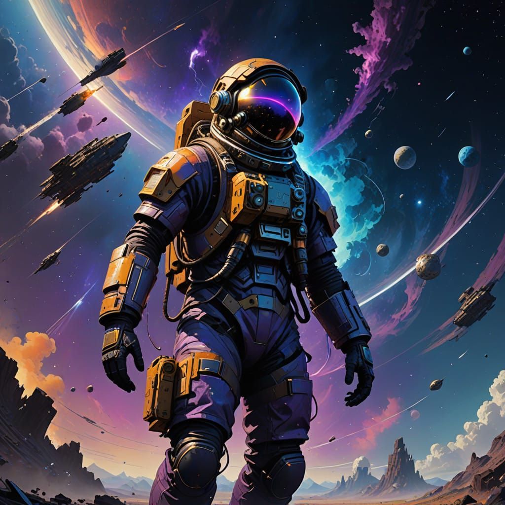 Cosmic Descent in a Fading Spacesuit