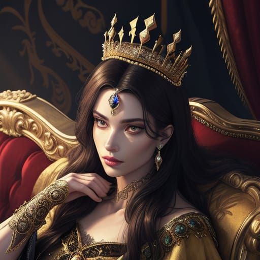 Regal Crown and Tiara on Velvet Cushion