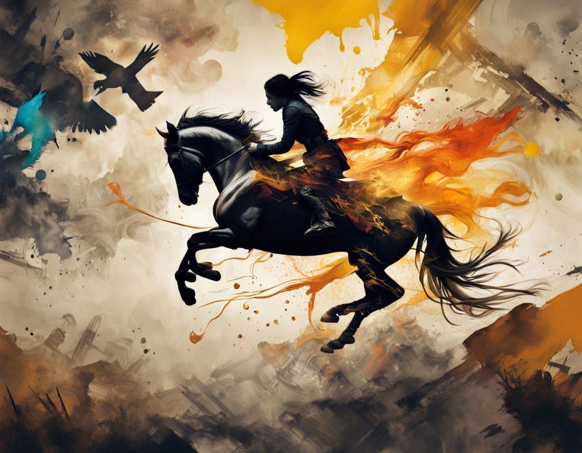 A Mongolian horse rider and the falcon