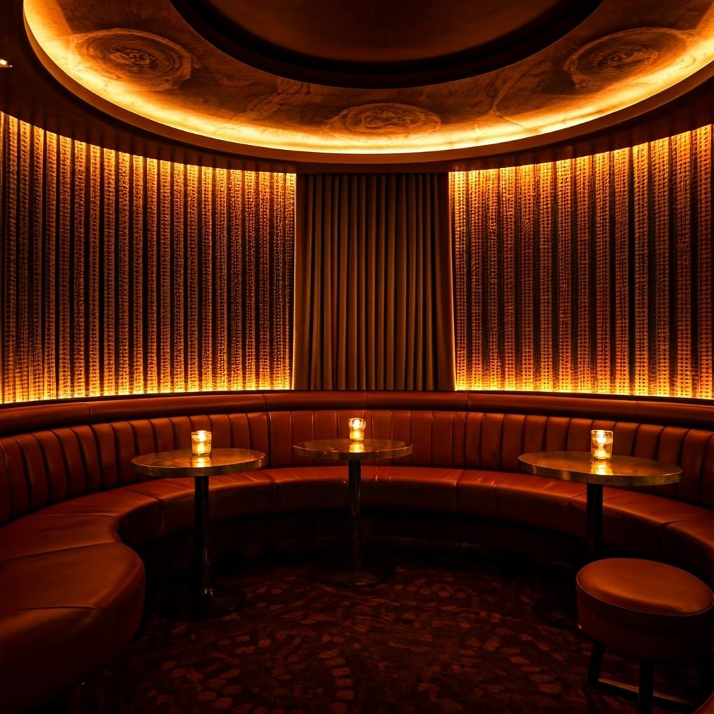 Warm Speakeasy Interior with Bokeh Lighting