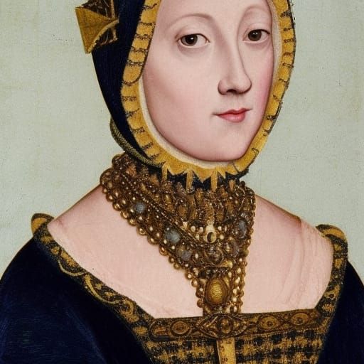 Anne Boleyn Portrait in 15th Century Tudor Style