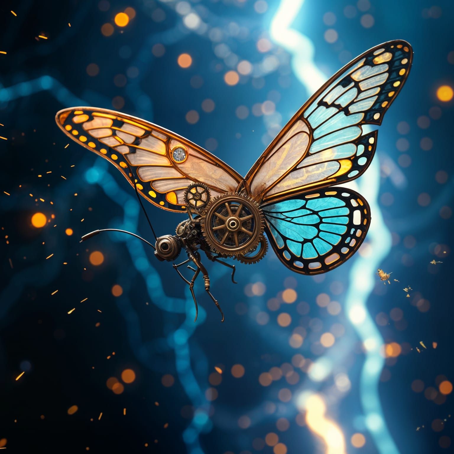 Steampunk Butterfly Gears in Magnetic Storm