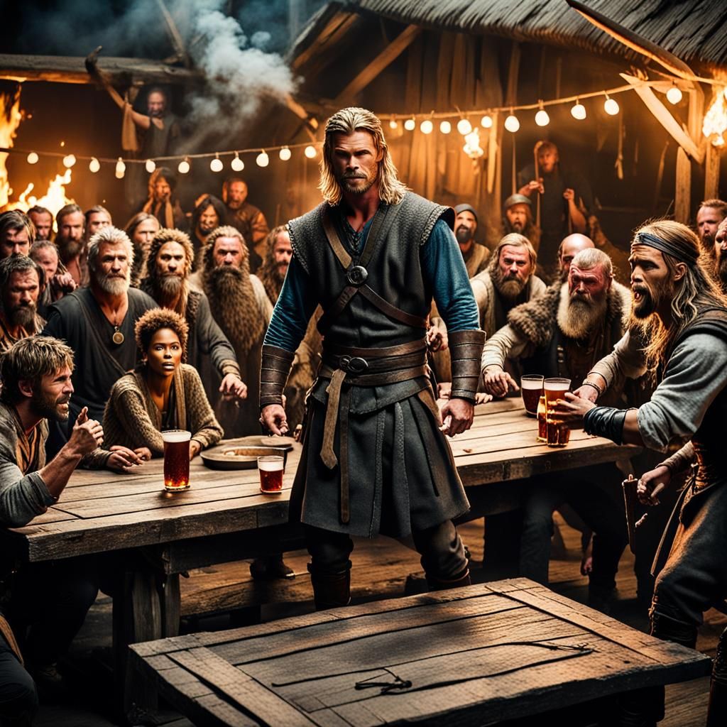 Hemsworth, Berry, and Vikings Play Beer Pong