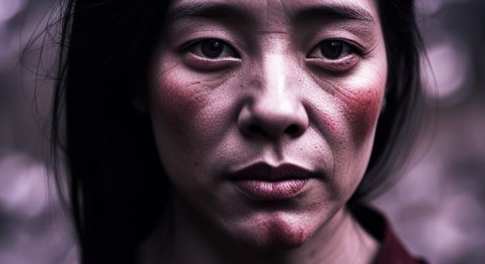 Geisha Among Cherry Blossoms: Portrait in Ambient Light