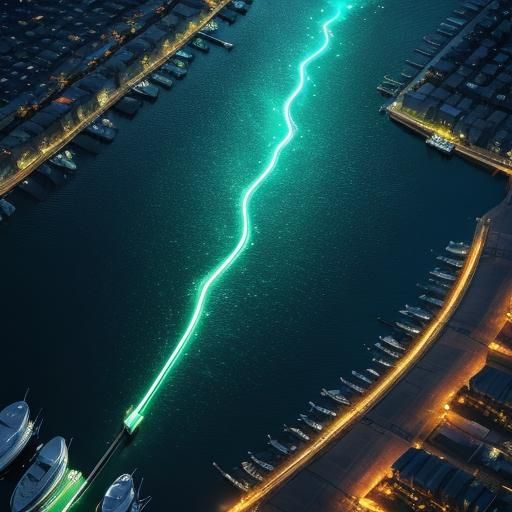 Neon Dreams: Glowing Fish in a Vibrant Ocean Scene