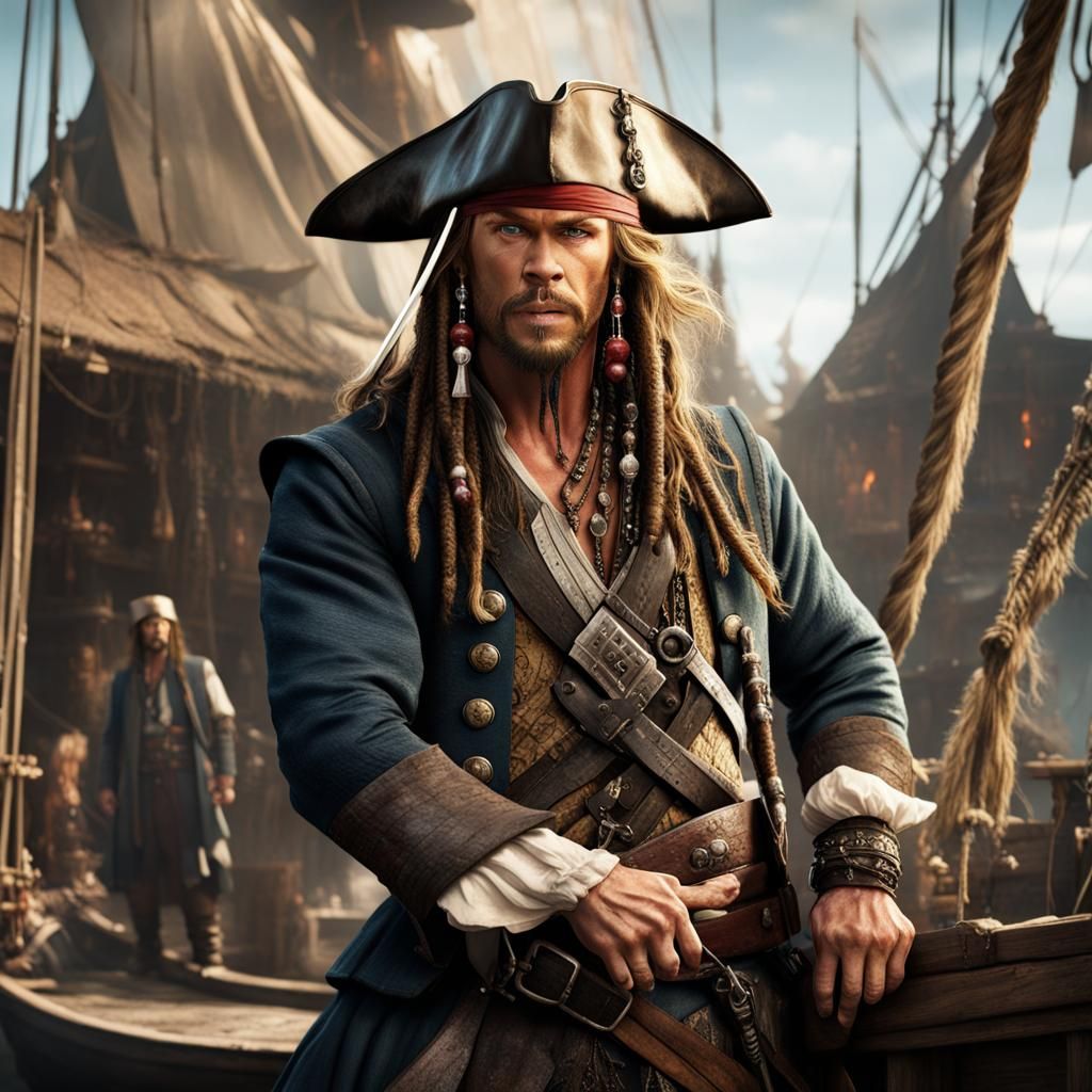 Chris Hemsworth as Jack Sparrow: Detailed Matte Painting
